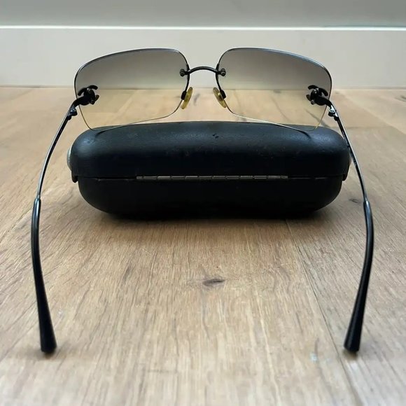 ?Auth Chanel 4017-D Rimless Swarovski double C Gradient Sunglasses BEAUTIFUL! main image 11